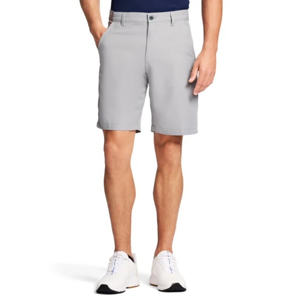 IZOD Men’s Classic 9” Leg Golf Shorts. Color- Silver Nickle. Size- 32” Waist.